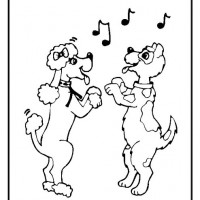 funny dog dancing pictures to color