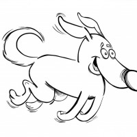 funny dog running pictures to color