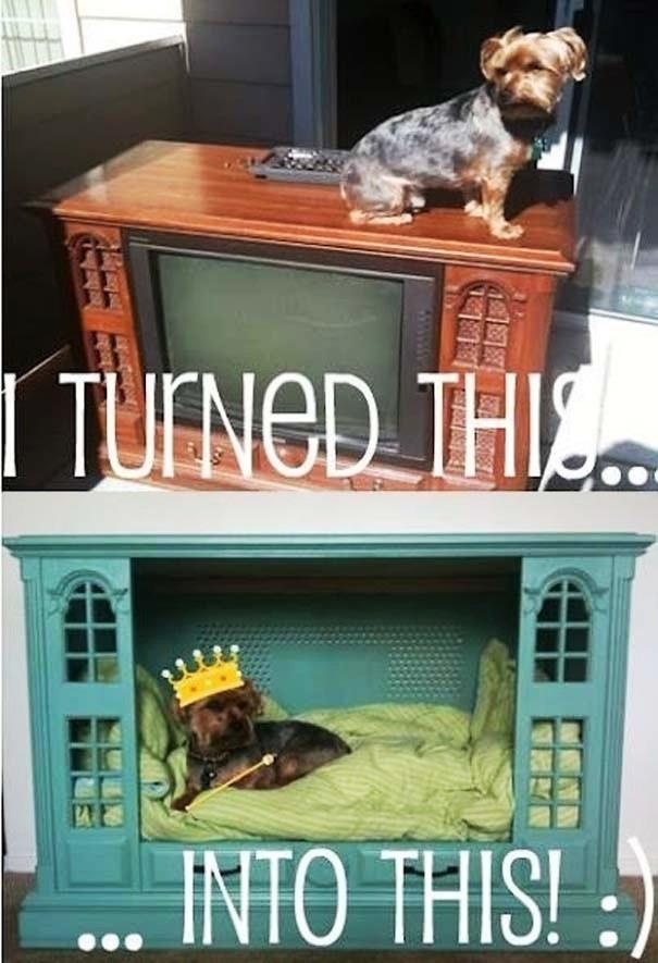 how to turn old tv case into diy dog houses ideas