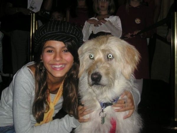 lucky dog with beautiful girl picture