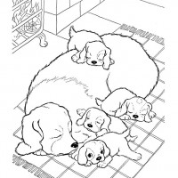 cute dog family coloring pages